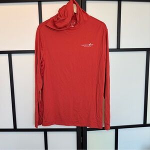 Caribbean Joe Shirt Mens MEDIUM Orange Graphic Long Sleeve Hoodie Sun Protection